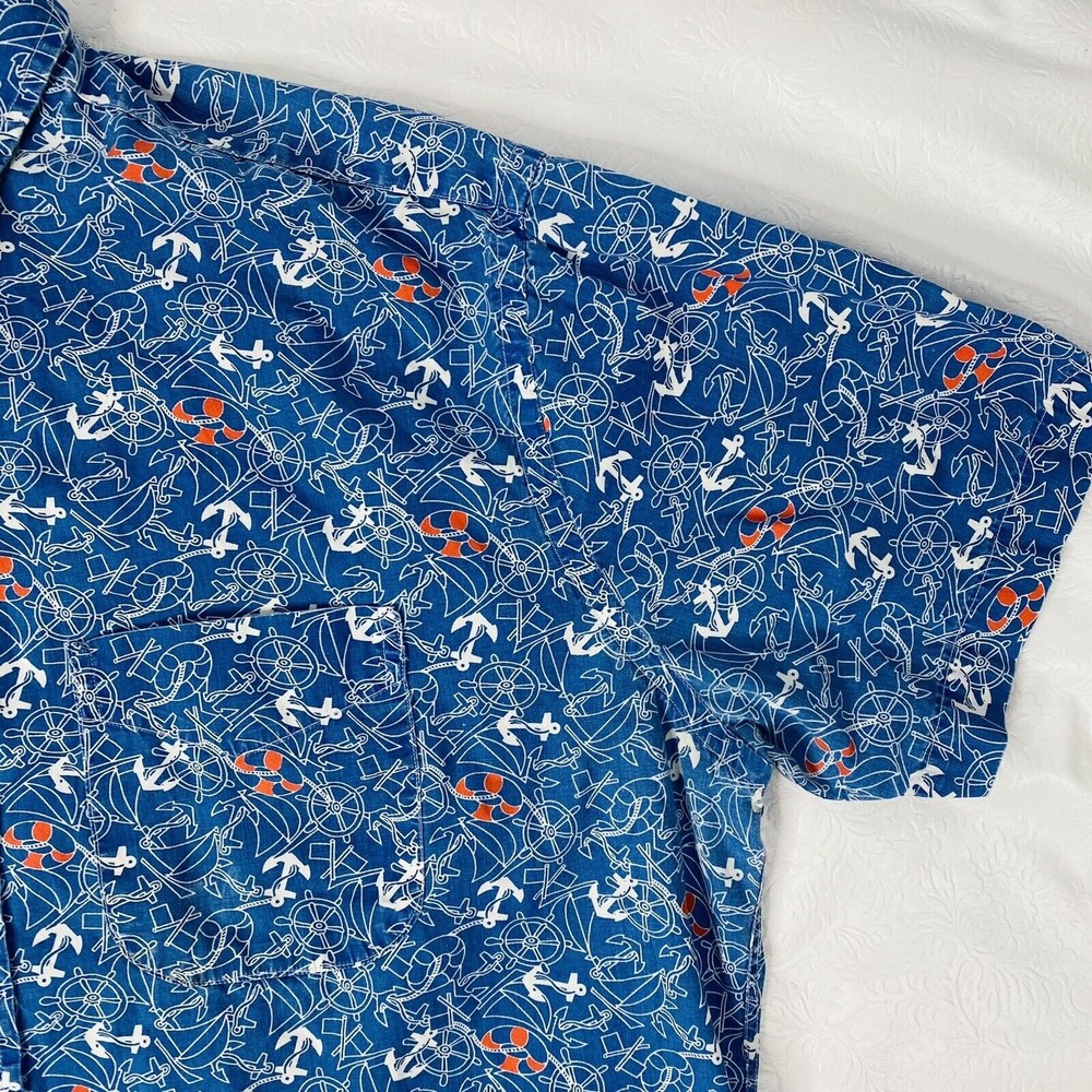 Gitman Bros Size Xl Blue Anchors Button Up Shirt - image 3